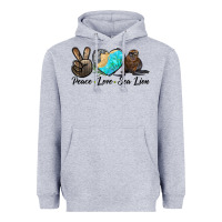 Heather Grey Peace Love Sea Lion Heavyweight Hoodie - LillyAllenDesigns