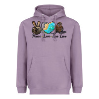 Lavender Peace Love Sea Lion Heavyweight Hoodie - LillyAllenDesigns