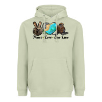 Matcha Peace Love Sea Lion Heavyweight Hoodie - LillyAllenDesigns