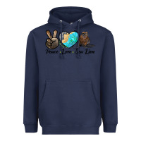 Navy Peace Love Sea Lion Heavyweight Hoodie - LillyAllenDesigns