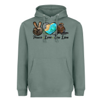 Sage Peace Love Sea Lion Heavyweight Hoodie - LillyAllenDesigns