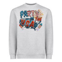 Heather Grey Party in the USA Heavyweight Sweatshirt - FaDigitalArtStudio