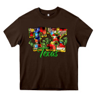 Chocolate Brown Christmas Texas Heavy Core Tee - MaliasSmallBusiness
