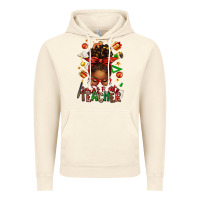 Vintage Artic santa's favorite teacher afro messy bun Vintage Hoodie - texasbilliewilder