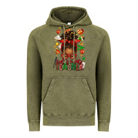 Vintage Olive santa's favorite teacher afro messy bun Vintage Hoodie - texasbilliewilder
