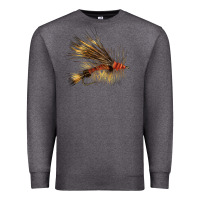 Charcoal Heather Fish Fly Premium Sweatshirt - LillyAllenDesigns