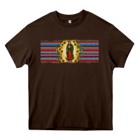 Chocolate Brown lady of Guadalupe  sunflower Heavy Core Tee - JahusDesignShop