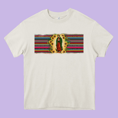 Lady Of Guadalupe  Sunflower Heavy Core Tee Designed By Jahusdesignshop
