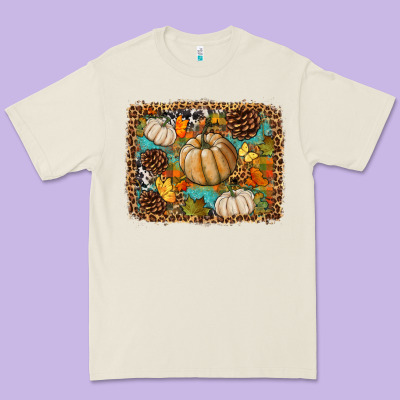 Fall Pumpkin Background Premium Tee Designed By Bundleandbundleshop
