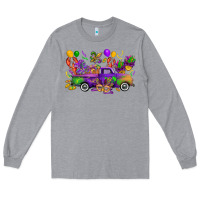 Heather Grey mardi gras truck Long Sleeve Tee - CowGirlArtShop