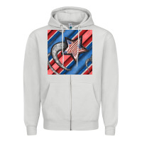 Dove Grey stripes & stars seamless pattern Zipper Hoodie - BundleAndBundleShop