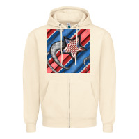 Sandshell stripes & stars seamless pattern Zipper Hoodie - BundleAndBundleShop