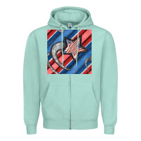 Seafoam stripes & stars seamless pattern Zipper Hoodie - BundleAndBundleShop