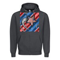 Smoke stripes & stars seamless pattern Zipper Hoodie - BundleAndBundleShop