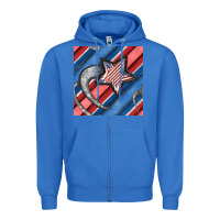 True Royal stripes & stars seamless pattern Zipper Hoodie - BundleAndBundleShop