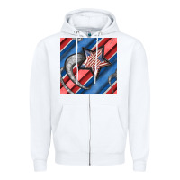 White stripes & stars seamless pattern Zipper Hoodie - BundleAndBundleShop