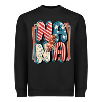 Black 4th of July nana with lightning bolt Heavyweight Sweatshirt - FaDigitalArtStudio