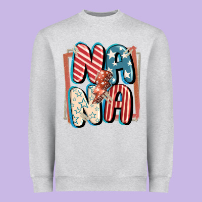 4th Of July Nana With Lightning Bolt Heavyweight Sweatshirt Designed By Fadigitalartstudio
