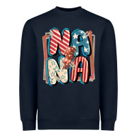 Navy 4th of July nana with lightning bolt Heavyweight Sweatshirt - FaDigitalArtStudio