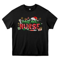 Black Registered Nurse Christmas Heavy Core Tee - MaliasSmallBusiness