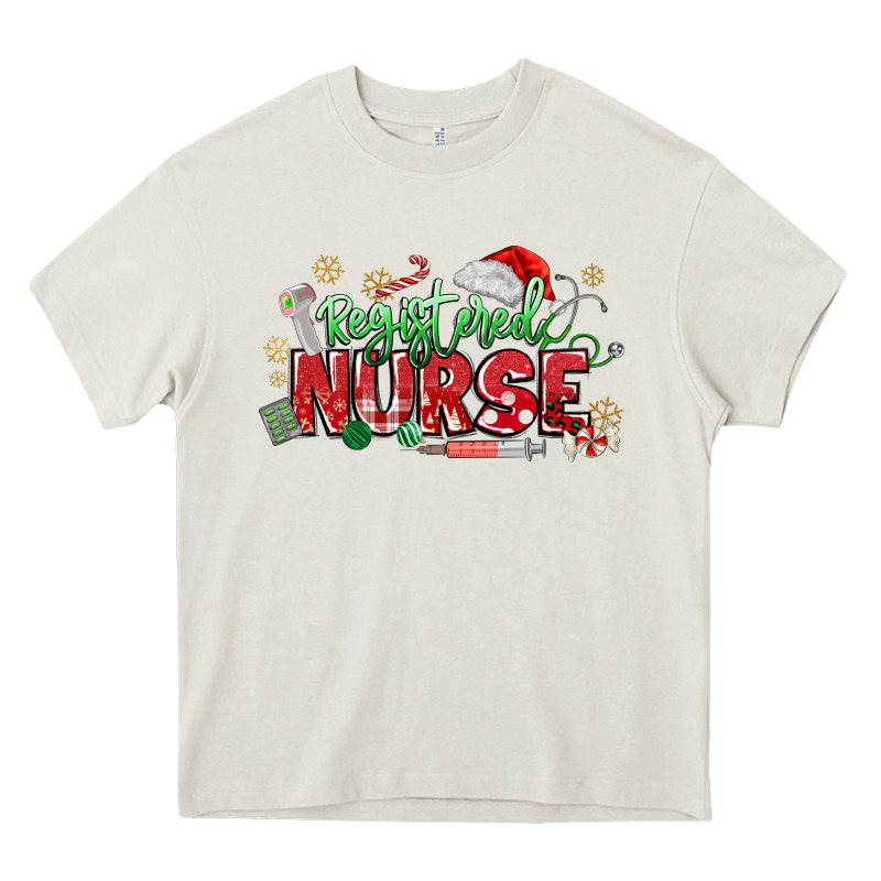 Registered Nurse Christmas Heavy Core Tee by MaliasSmallBusiness | Teevron