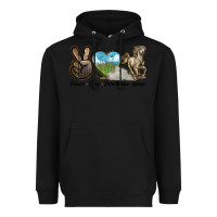 Black Peace Love Percheron Horse Heavyweight Hoodie - LillyAllenDesigns