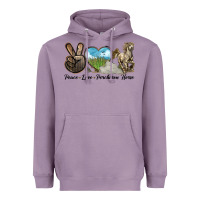Lavender Peace Love Percheron Horse Heavyweight Hoodie - LillyAllenDesigns