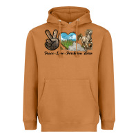 Meerkat Peace Love Percheron Horse Heavyweight Hoodie - LillyAllenDesigns
