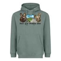 Sage Peace Love Percheron Horse Heavyweight Hoodie - LillyAllenDesigns