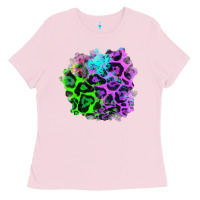 Bubblegum Pink Colorful Leopard patch Ladies Tee - RanaPortraitStore