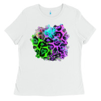 White Colorful Leopard patch Ladies Tee - RanaPortraitStore