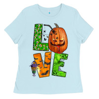 Baby Blue love halloween Ladies Tee - BundleAndBundleShop