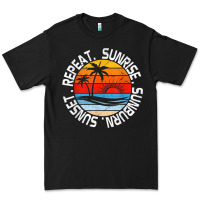 Black sunrise sunburn sunset repeat retro vintage gift vacation t shirt Premium Tee - tuanDangUi