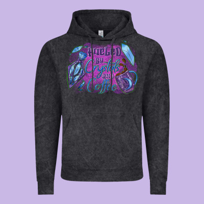 Fueled By Crystals And Coffee Halloween Vintage Hoodie Designed By Nancycooperartshop