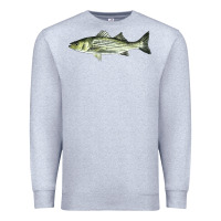 Heather Grey Striped Bass Premium Sweatshirt - LillyAllenDesigns