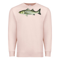 Pale Pink Striped Bass Premium Sweatshirt - LillyAllenDesigns