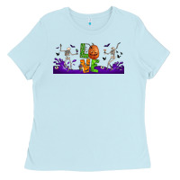 Baby Blue love halloween  libbey glass Ladies Tee - BundleAndBundleShop