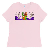 Bubblegum Pink love halloween  libbey glass Ladies Tee - BundleAndBundleShop