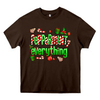 Chocolate Brown Peppermint Everything Heavy Core Tee - MaliasSmallBusiness