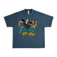 Midnight Navy Cow Junkie with Cow Urban Heavy Tee - texasbilliewilder