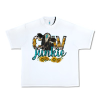 White Cow Junkie with Cow Urban Heavy Tee - texasbilliewilder
