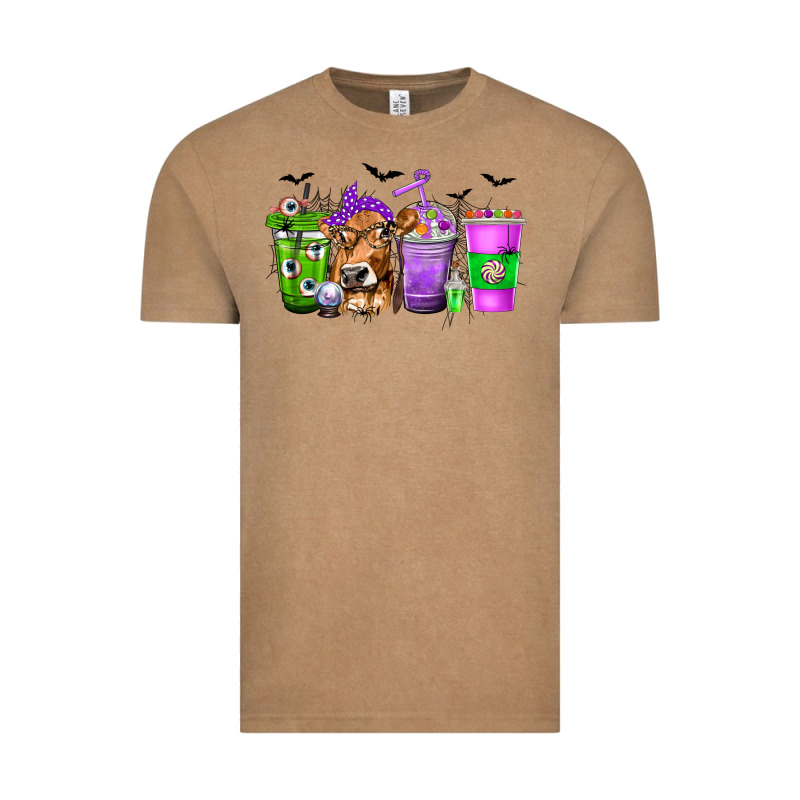 Coffee Cups With Cow And Halloween Vintage Tee by texasbilliewilder | Teevron