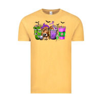 Vintage Mustard Coffee Cups with Cow and Halloween Vintage Tee - texasbilliewilder