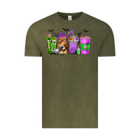 Vintage Olive Coffee Cups with Cow and Halloween Vintage Tee - texasbilliewilder