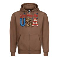 Chestnut god bless the usa Zipper Hoodie - BundleAndBundleShop