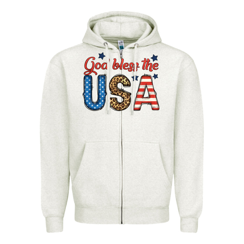 God Bless The Usa Zipper Hoodie by BundleAndBundleShop | Teevron
