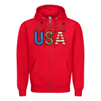 Red god bless the usa Zipper Hoodie - BundleAndBundleShop