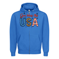 True Royal god bless the usa Zipper Hoodie - BundleAndBundleShop