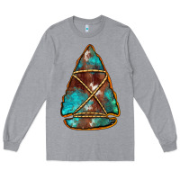 Heather Grey turquoise cowhide arrowhead Long Sleeve Tee - Jasminsmagicworld