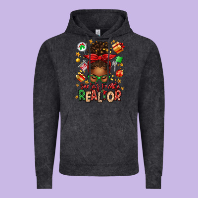 Santas Favorite Realtor Messy Bun Vintage Hoodie Designed By Texasbilliewilder